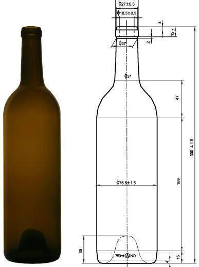 Обзор винных бутылок. виды и типы винных бутылок, а также их размер, высота и объем размер стандартной бутылки вина 0.75