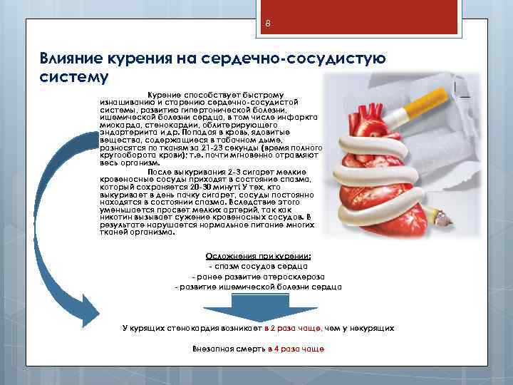 Влияние курения на сердечно сосудистую систему картинки