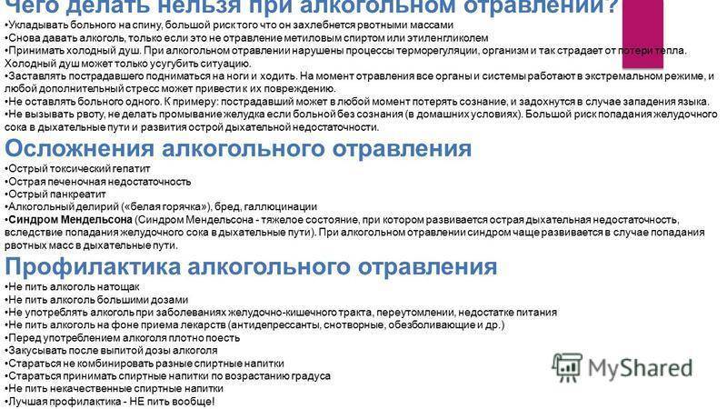 Помощь при алкогольном отравлении