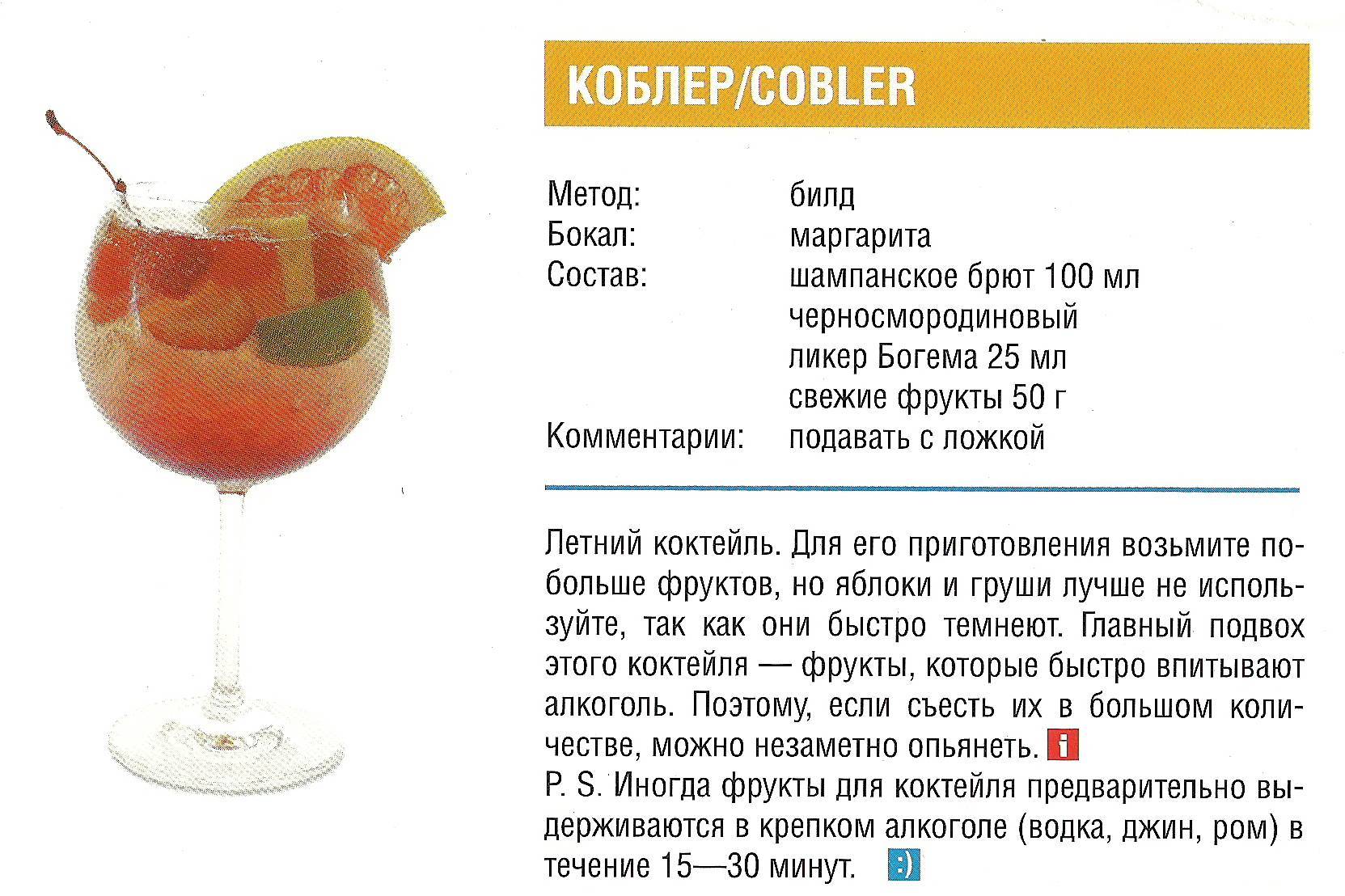 Как сделать коктейль шампань коблер по советскому рецепту