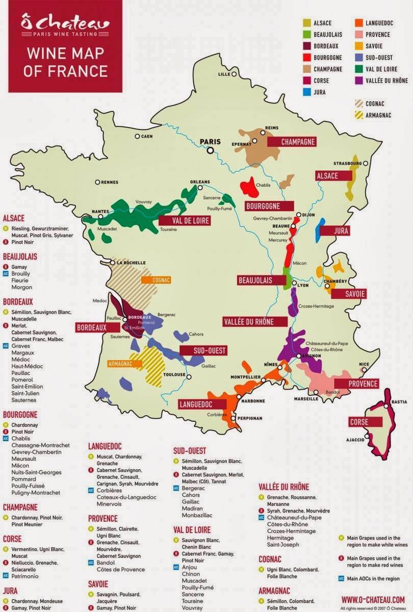 Винодельческие регионы Франции. Список самых известных. Описание, сорта вин