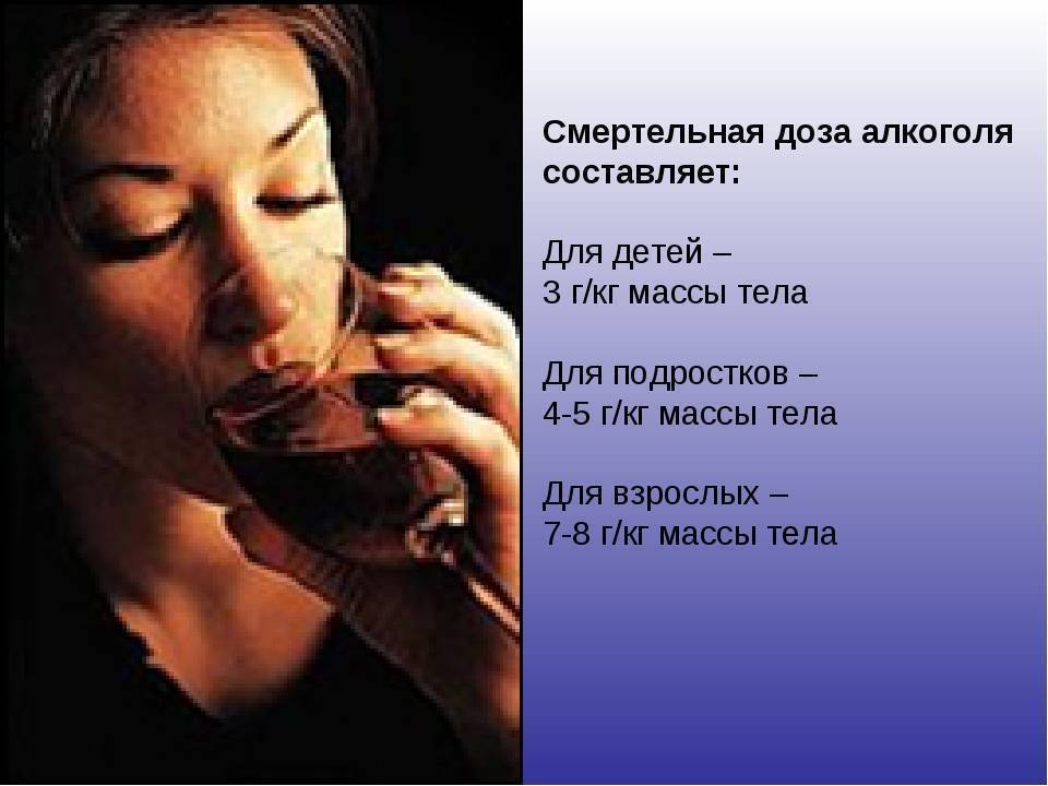 Смертельная доза алкоголя в промилле в крови у человека