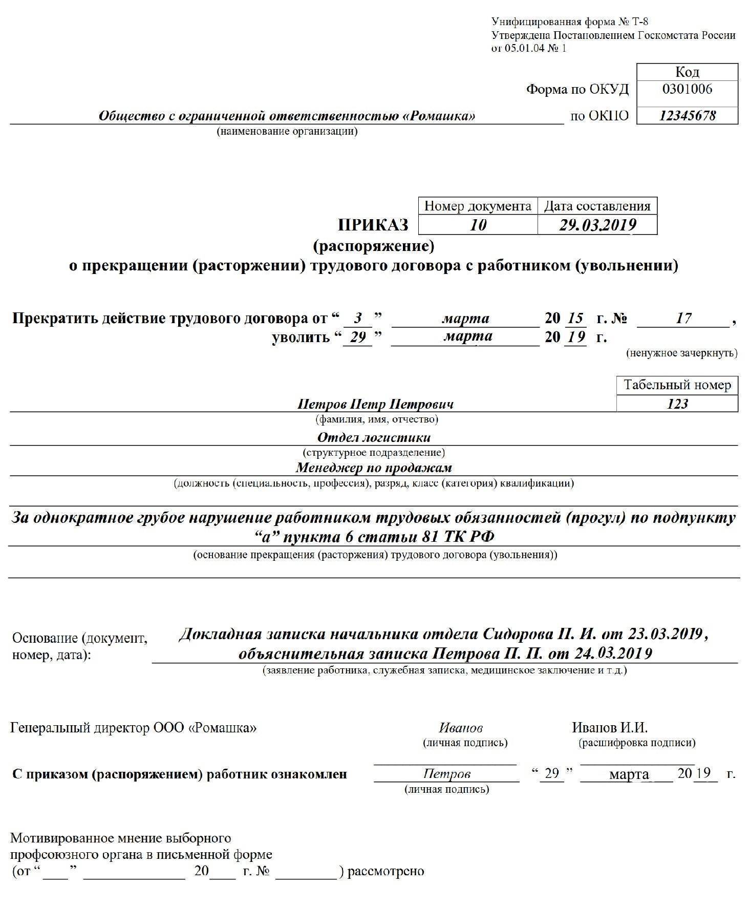 Увольнение за пьянку: пошаговая инструкция, как уволить сотрудника за пьянство на рабочем месте по статье, порядок действий при расторжении трудового договора, образец приказа - ип консультант