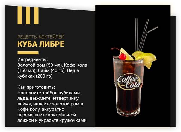 Алкогольный коктейль cuba libre (куба либре — свободная куба): рецепт с фото